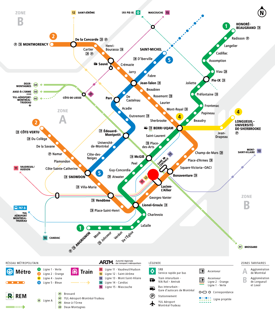 Map of Montréal's downtown, sourced from Montréal's tourism bureau.
